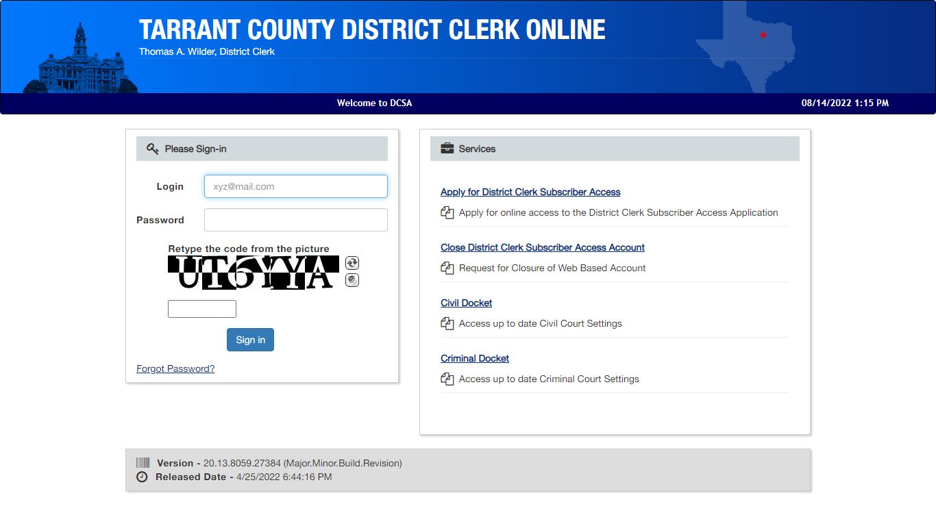 Tarrant County DCSA